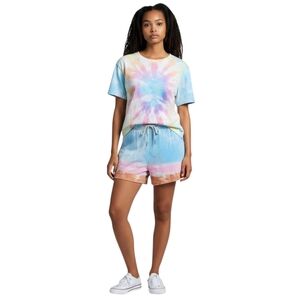 Trendy Tie Dye Lounge Set Drawstring Shorts